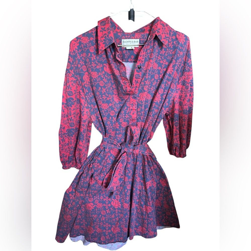 Anthropologie Sachi & Babi Nightingale Mini Dress Size Small❤️💙 - Picture 8 of 8